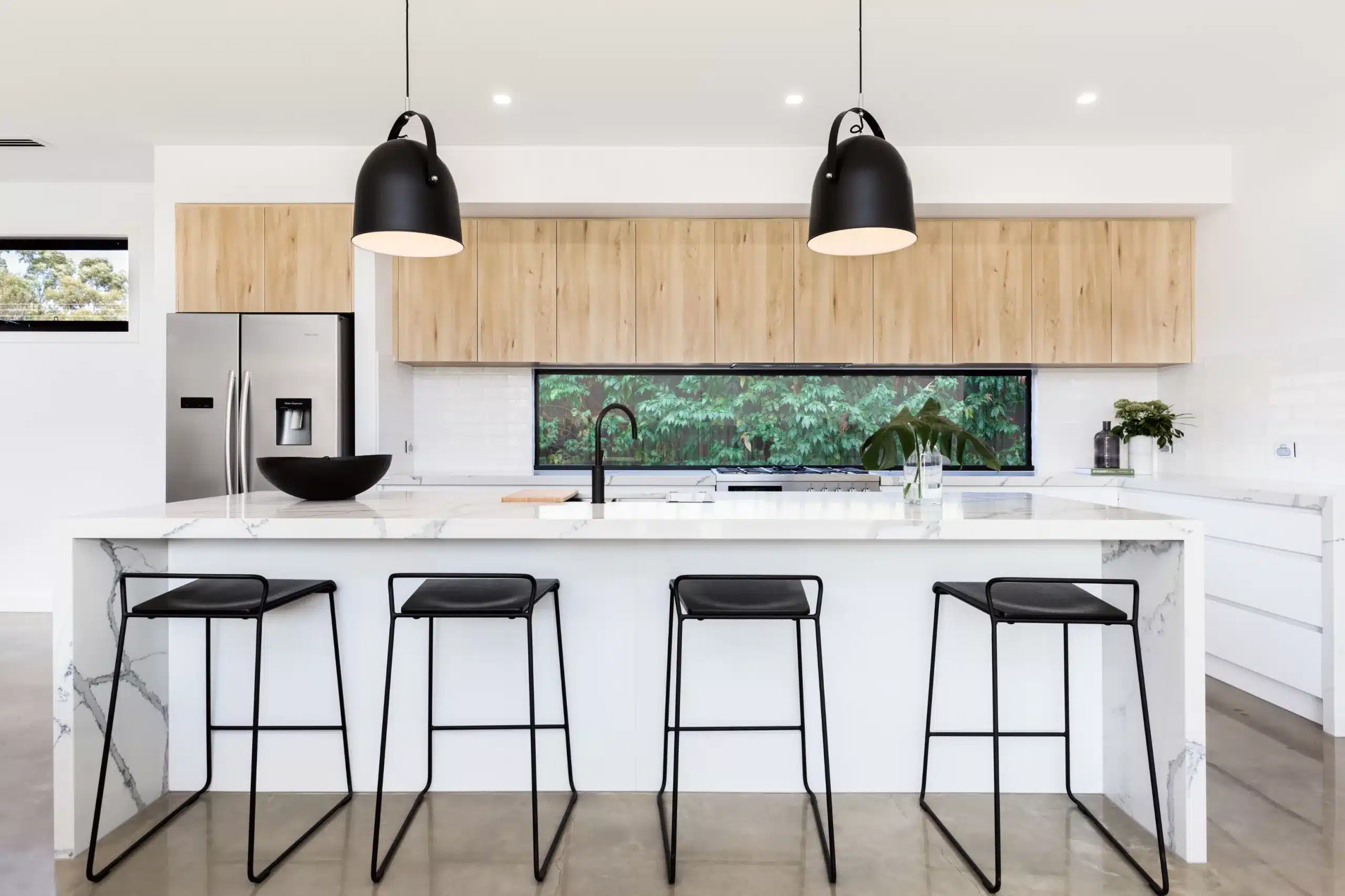 waterfall kitchen island