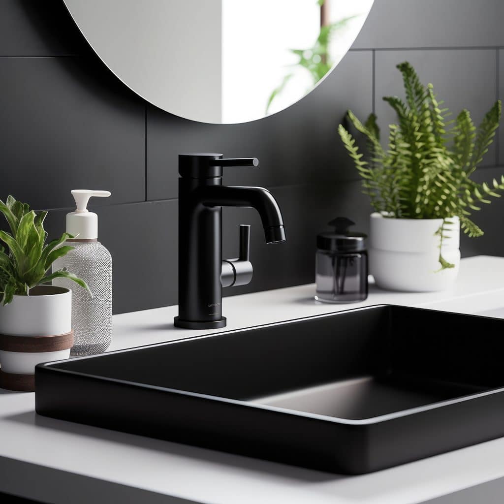 black bathroom sink